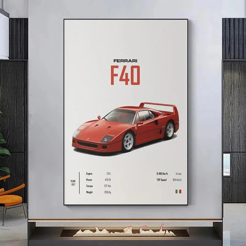 Collection Voitures de Luxe : Ferrari F40, Lamborghini Revuelto, Porsche 964 RWB